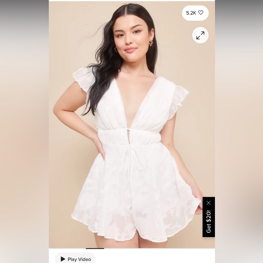 Lulus White Tie-Front Romper